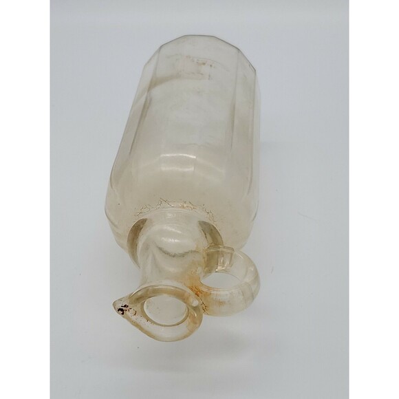 Cruet Bottle Circa 1930's Thick Clear Glass with Handle - Picture 9 of 12